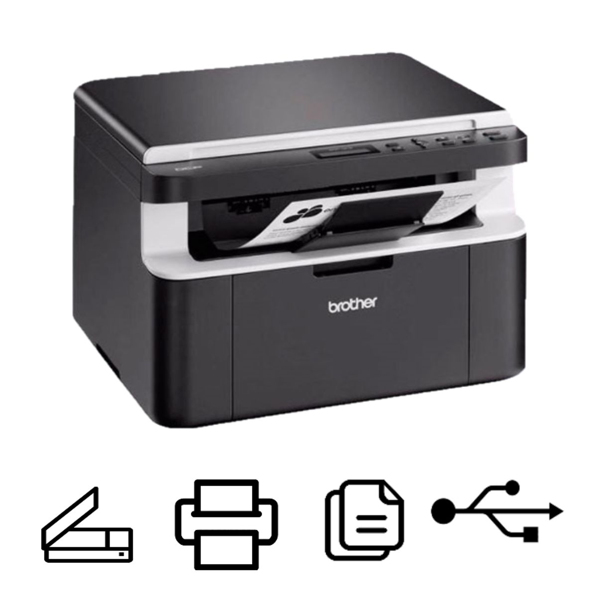 BROTHER - Impresora Láser Brother DCP-1602 Multifuncional USB