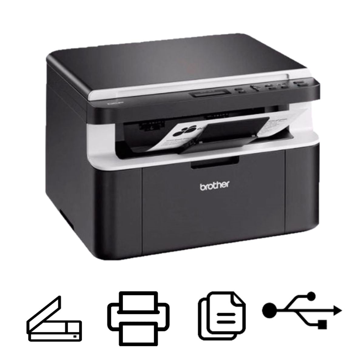 BROTHER - Impresora Láser Brother DCP-1602 Multifuncional USB