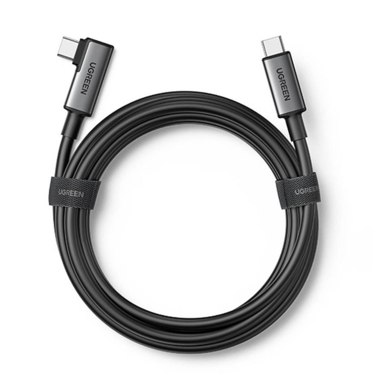 UGREEN - Cable de enlace USB-C a USB-C en ángulo recto UGREEN de 5 m (negro)