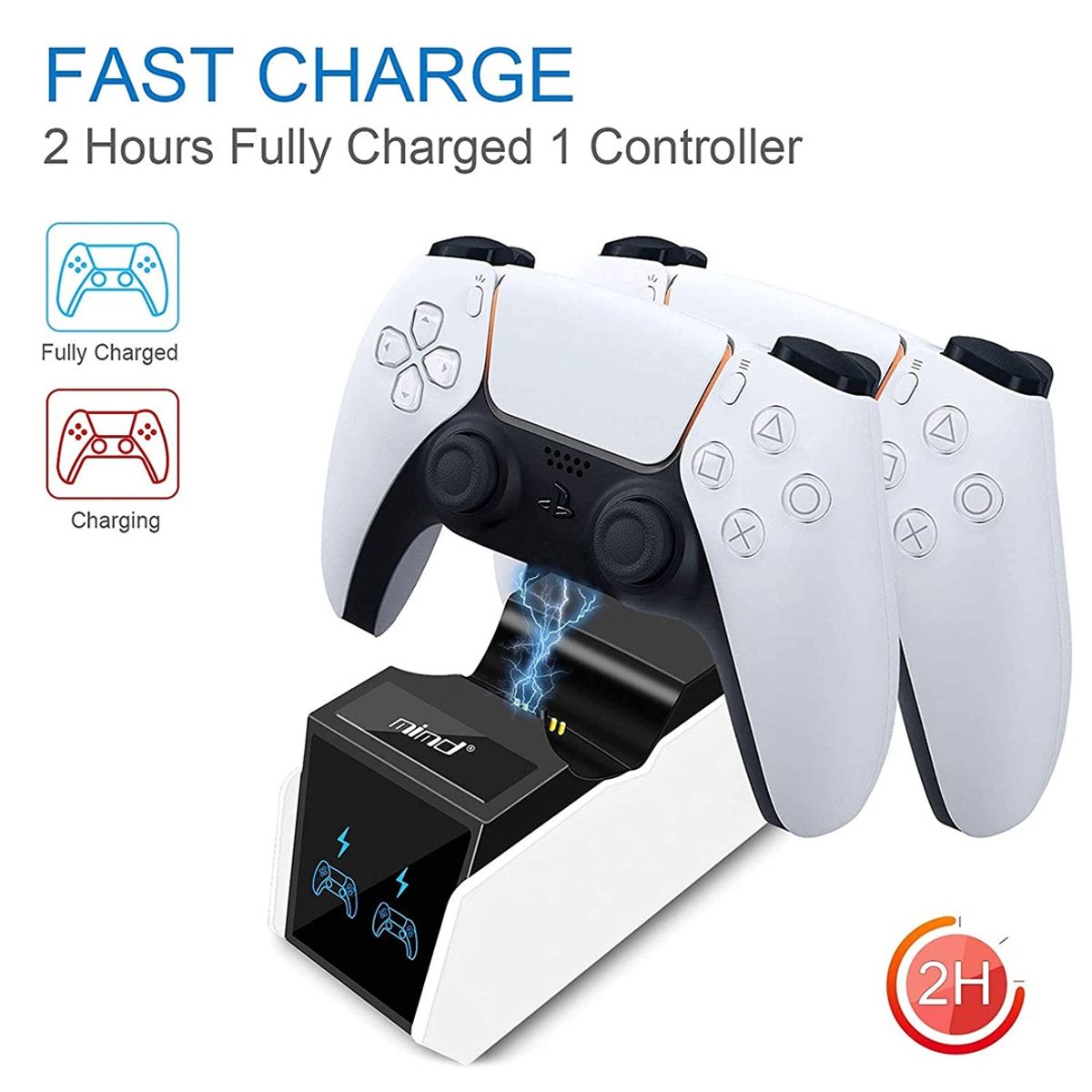 MIMD - Cargador de Mandos PS5 Doble Cargador Playstation 5