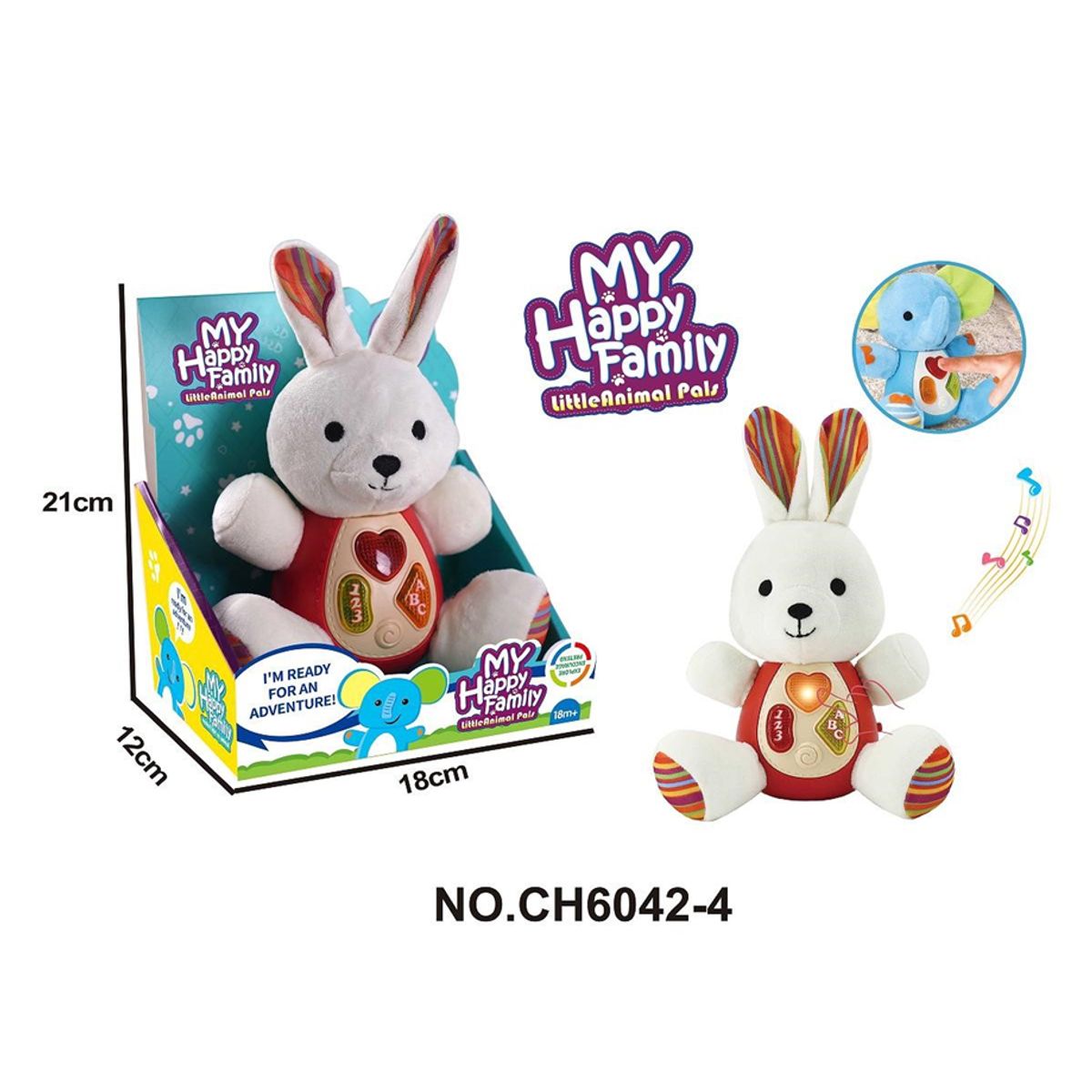 GENERICO - Peluche Interactivo Conejito Blanco