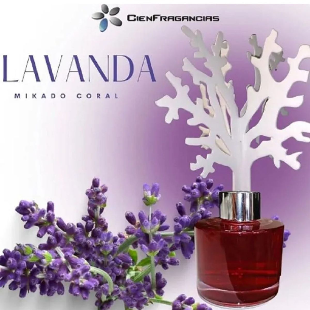 CIEN FRAGANCIAS - AMBIENTADOR MIKADO LAVANDA 100ML VEGANO CIENFRAGANCIAS RELAJACIÓN Y ENERGÍA POSITIVA