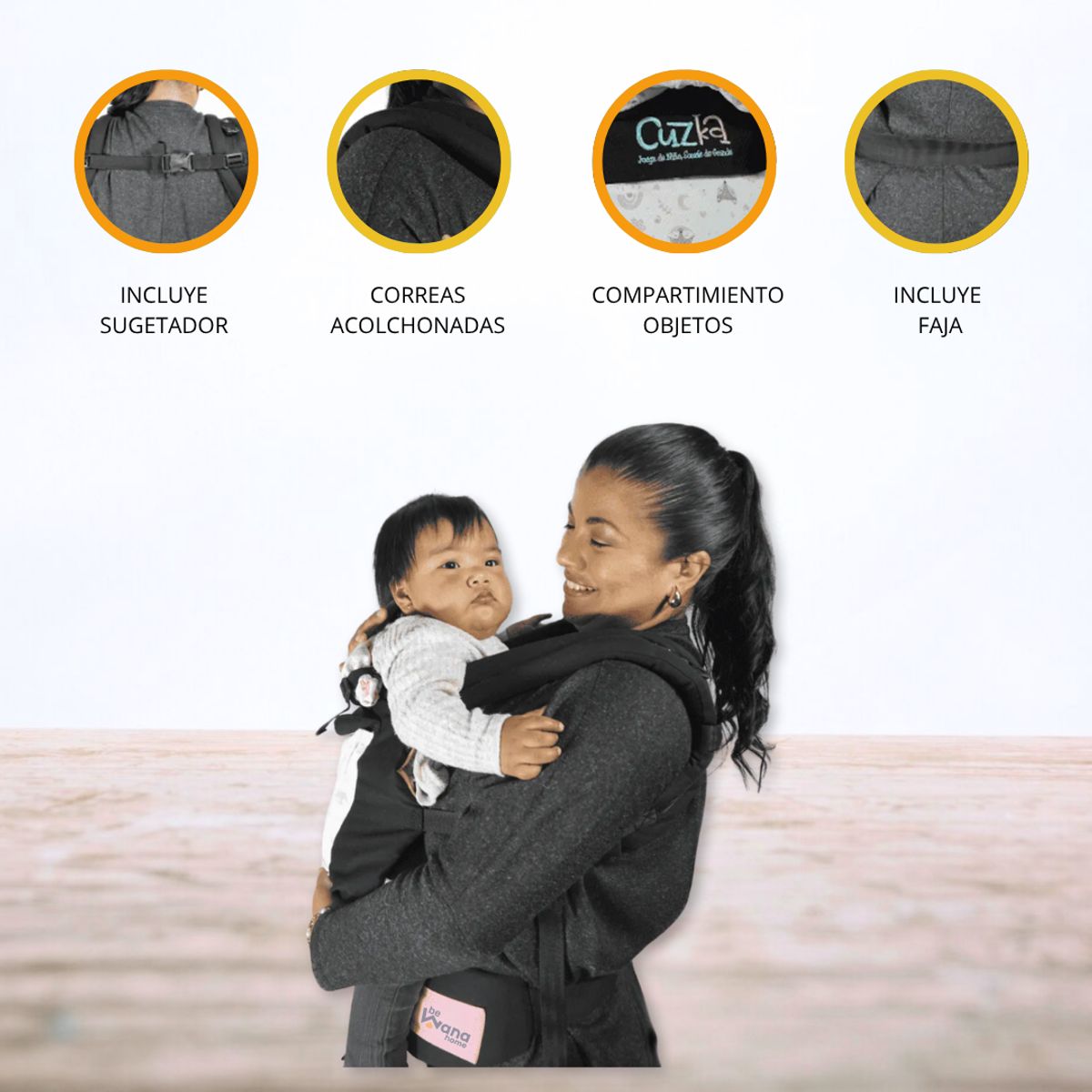 CUZKA - Canguro para Bebé Ergonómico 4 en 1 »PORTER» Pink