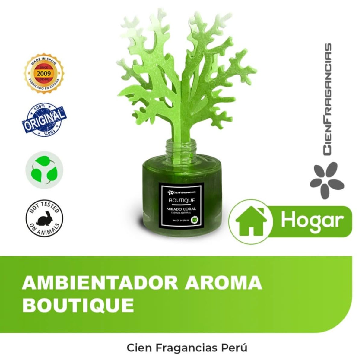 CIEN FRAGANCIAS - AMBIENTADOR MIKADO BOUTIQUE100ML VEGANO CIENFRAGANCIAS RELAJACIÓN Y ENERGÍA POSITIVA