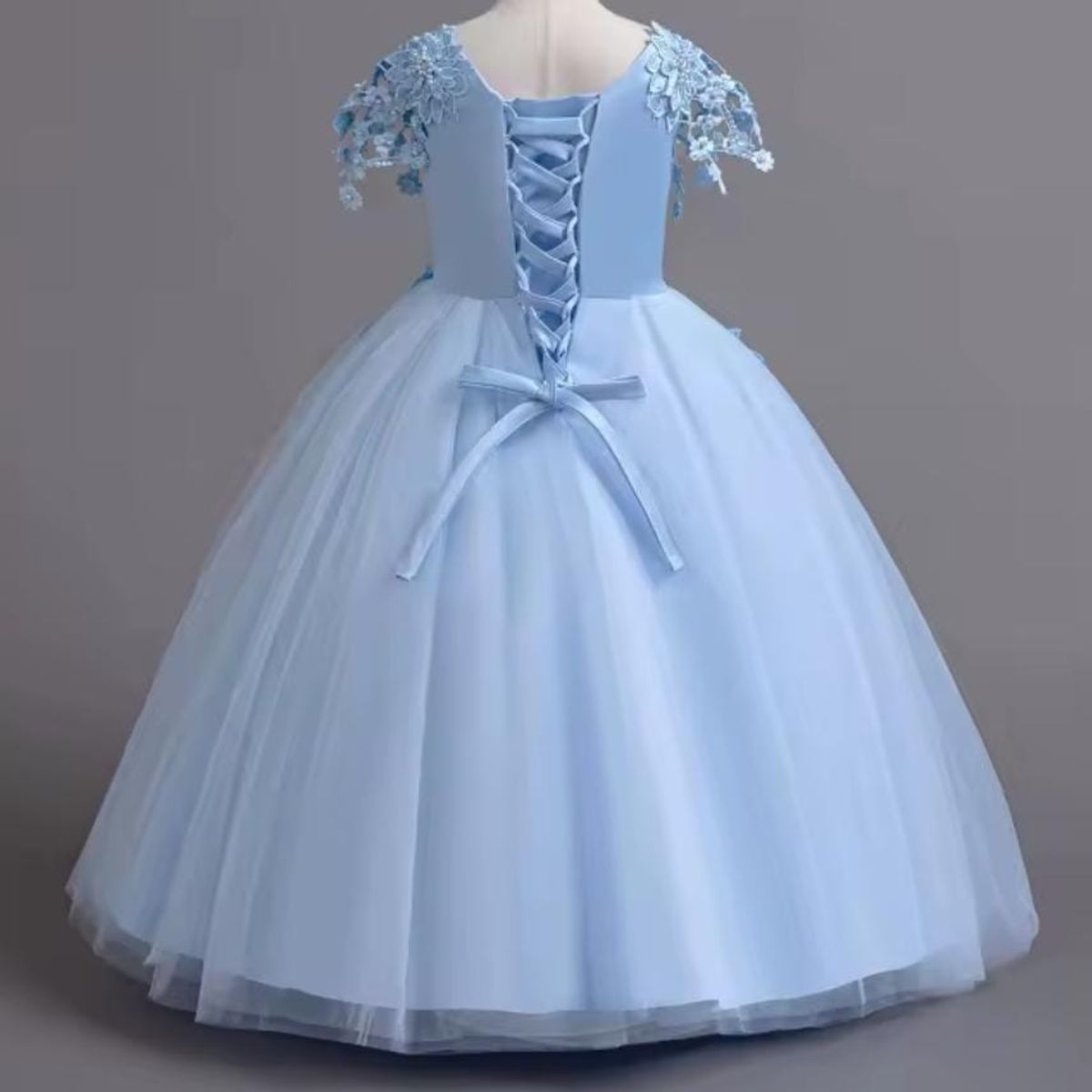 GENERICO - Vestido Niña Princesa Celeste Cielo Talla 8