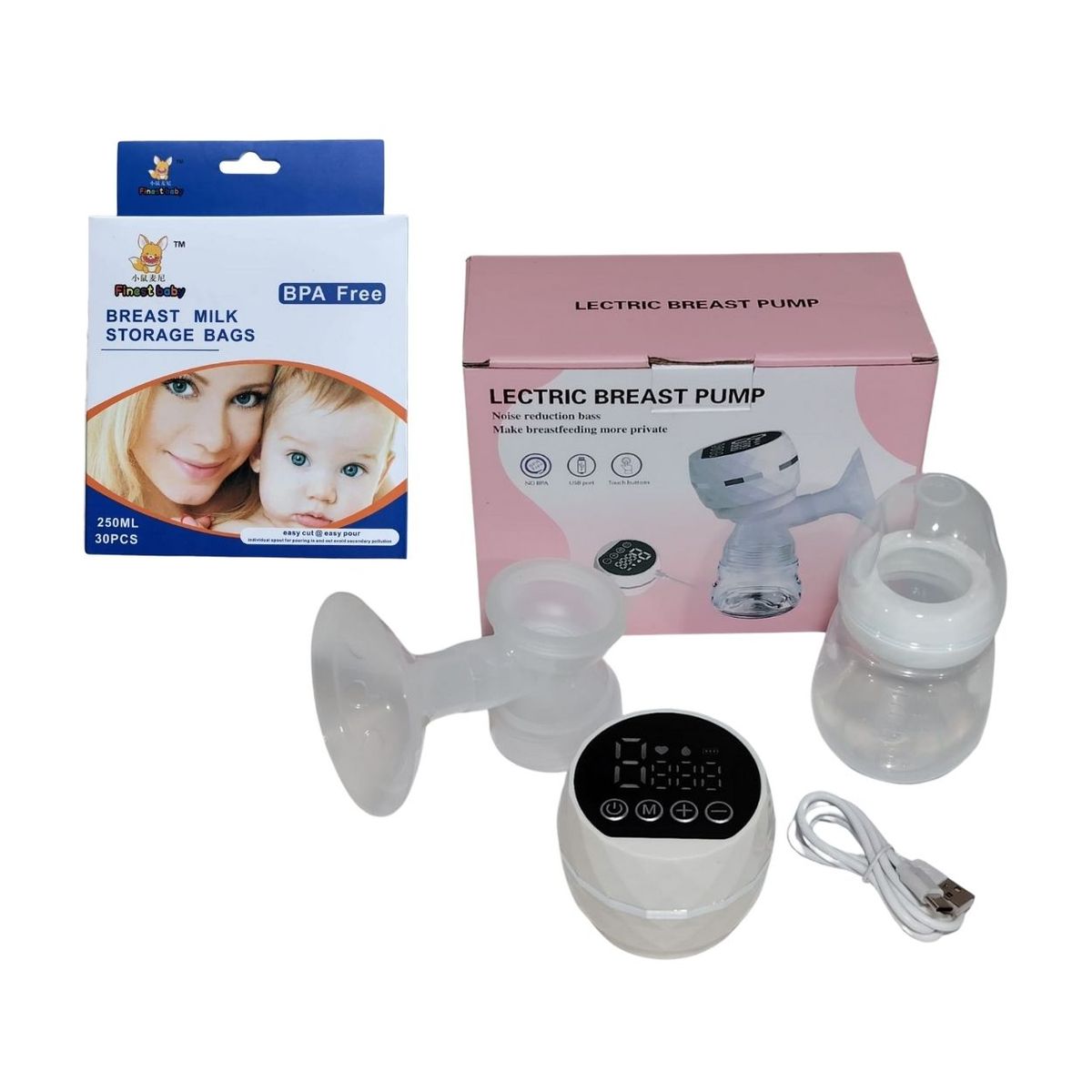 GENERICO - Pack Premium Extractor de Leche Eléctrico Portátil + Bolsas Recolectoras