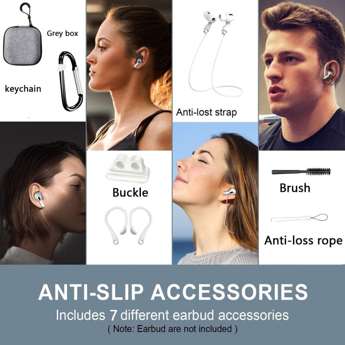 GENERICO - Kit Protector Para AirPods Pro 2 Excelente Calidad X 8 Piezas - AZUL