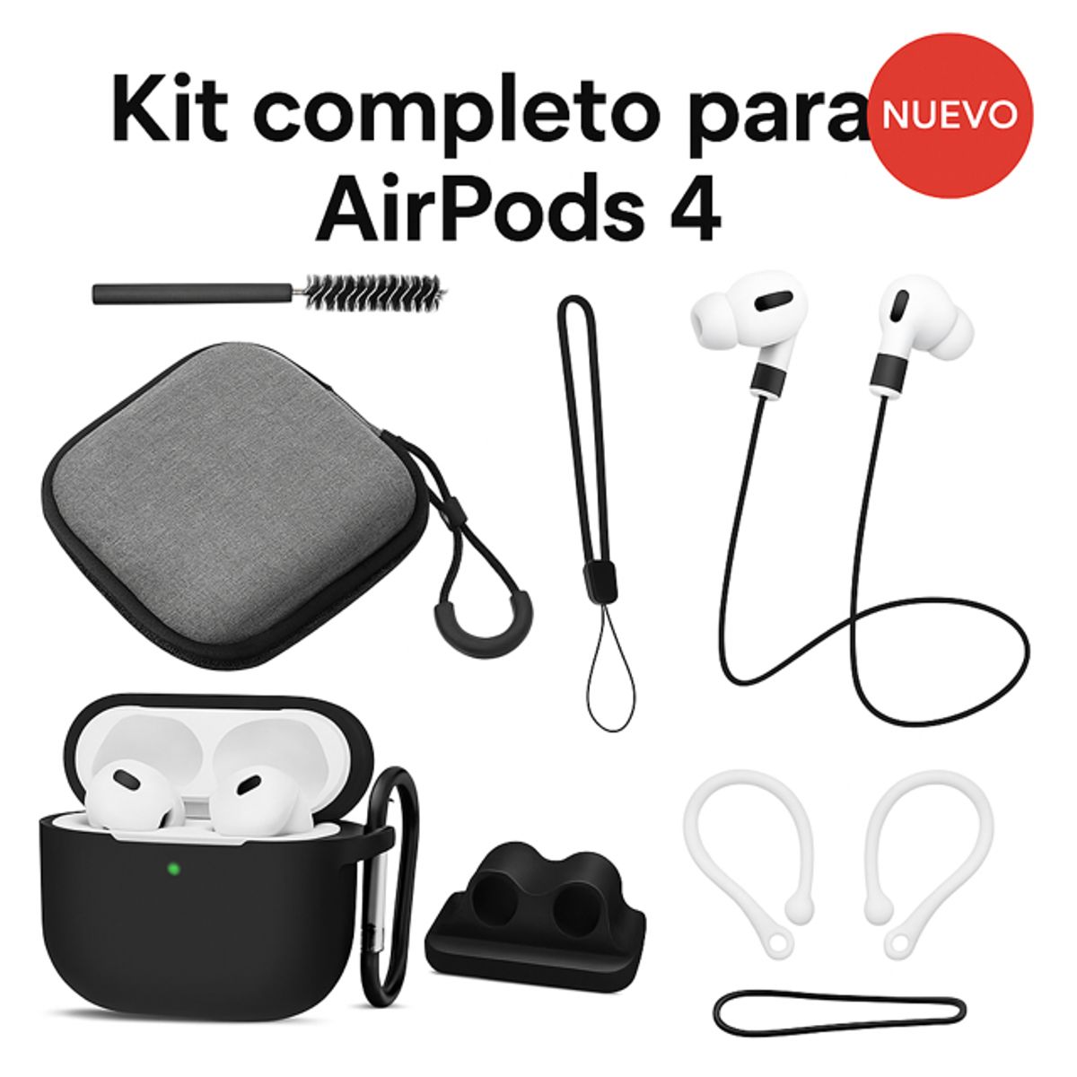 GENERICO - Kit Protector Case Para AirPods 4 (2024) 4.ª Generación Excelente Calidad X 8 Piezas