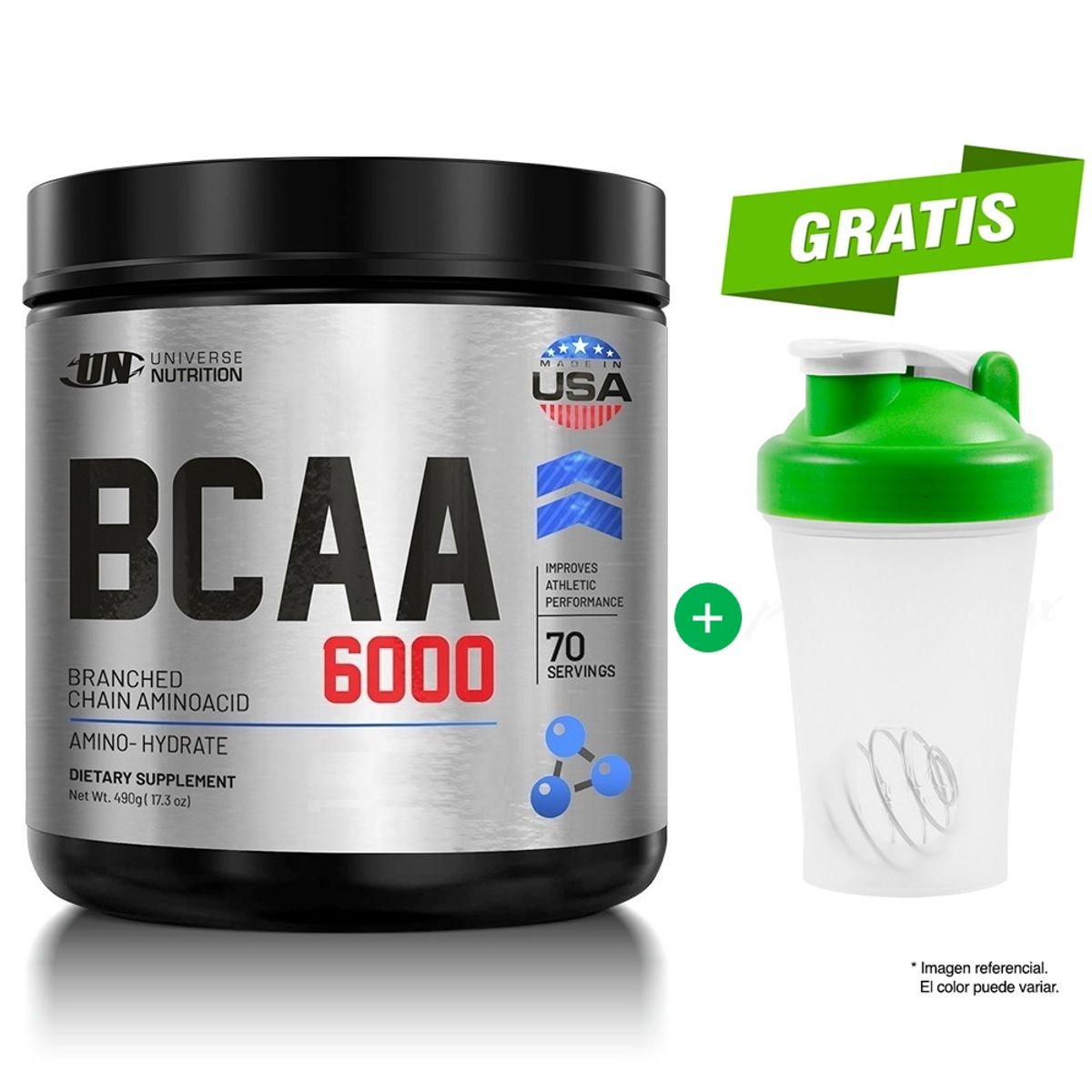 UNIVERSE NUTRITION - AMINOÁCIDO UNIVERSE NUTRITION BCAA 6000 480G FRUIT PUNCH + SHAKER
