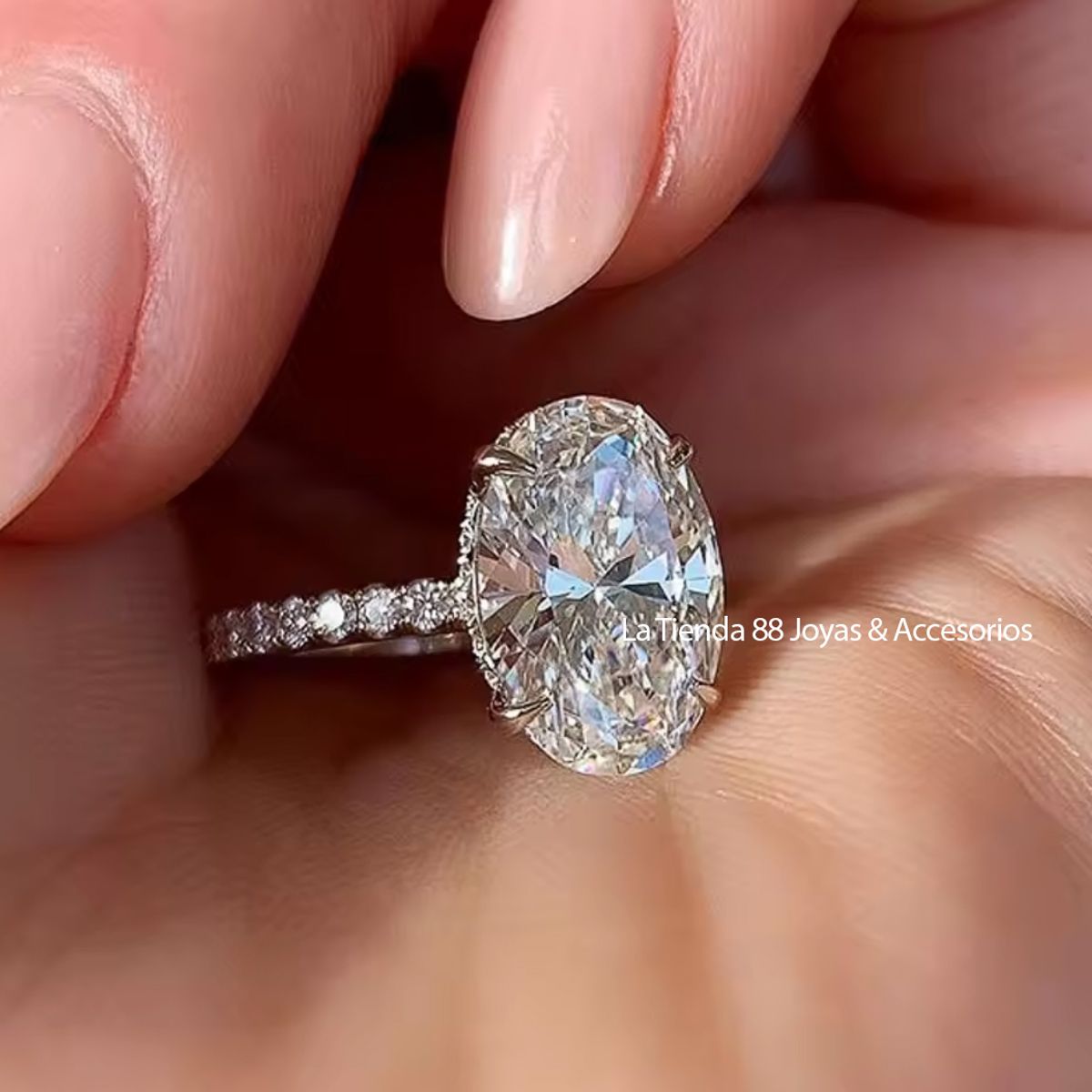 LA TIENDA 88 JOYAS Y ACCESORIOS - La Tienda 88 - Anillo De Compromiso Mujer Bañado Oro 18k - Blanco