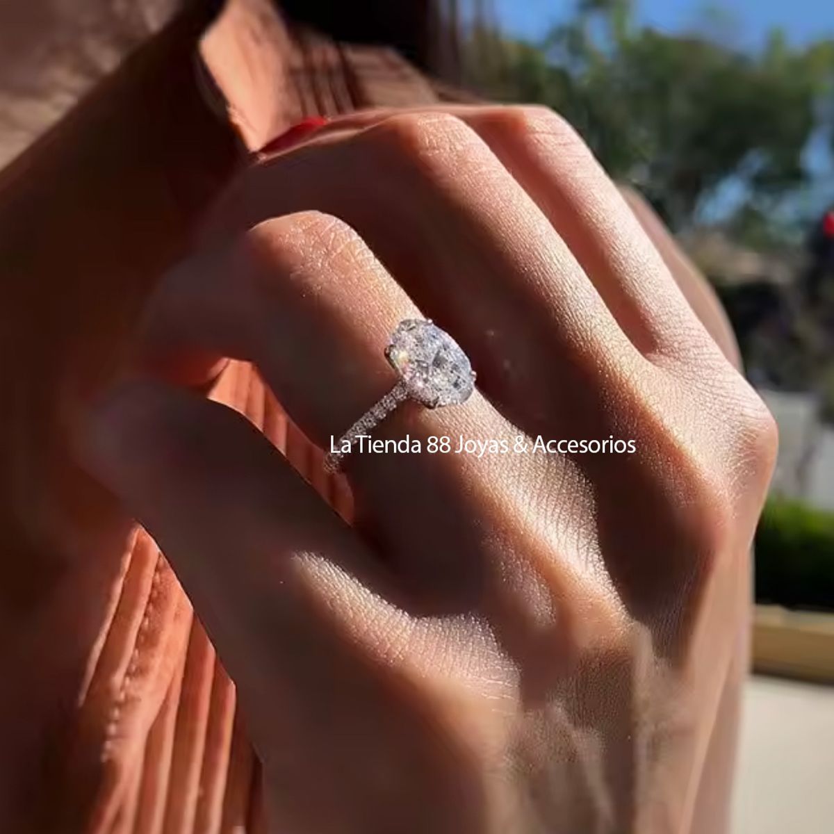 LA TIENDA 88 JOYAS Y ACCESORIOS - La Tienda 88 - Anillo De Compromiso Mujer Bañado Oro 18k - Blanco