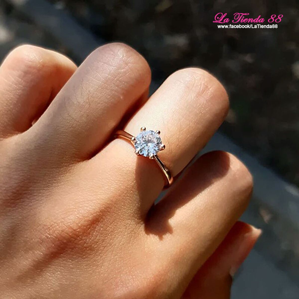 LA TIENDA 88 JOYAS Y ACCESORIOS - La Tienda 88 - Anillo De Compromiso Mujer Bañado Oro 18k - Blanco