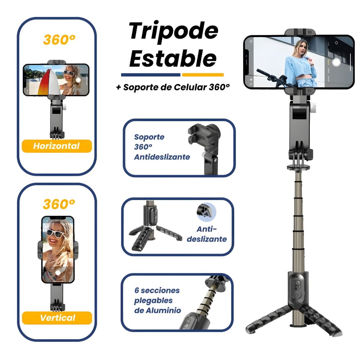 OEM - Estabilizador de Cámara 7en1 Para Celular Seguimiento Facial