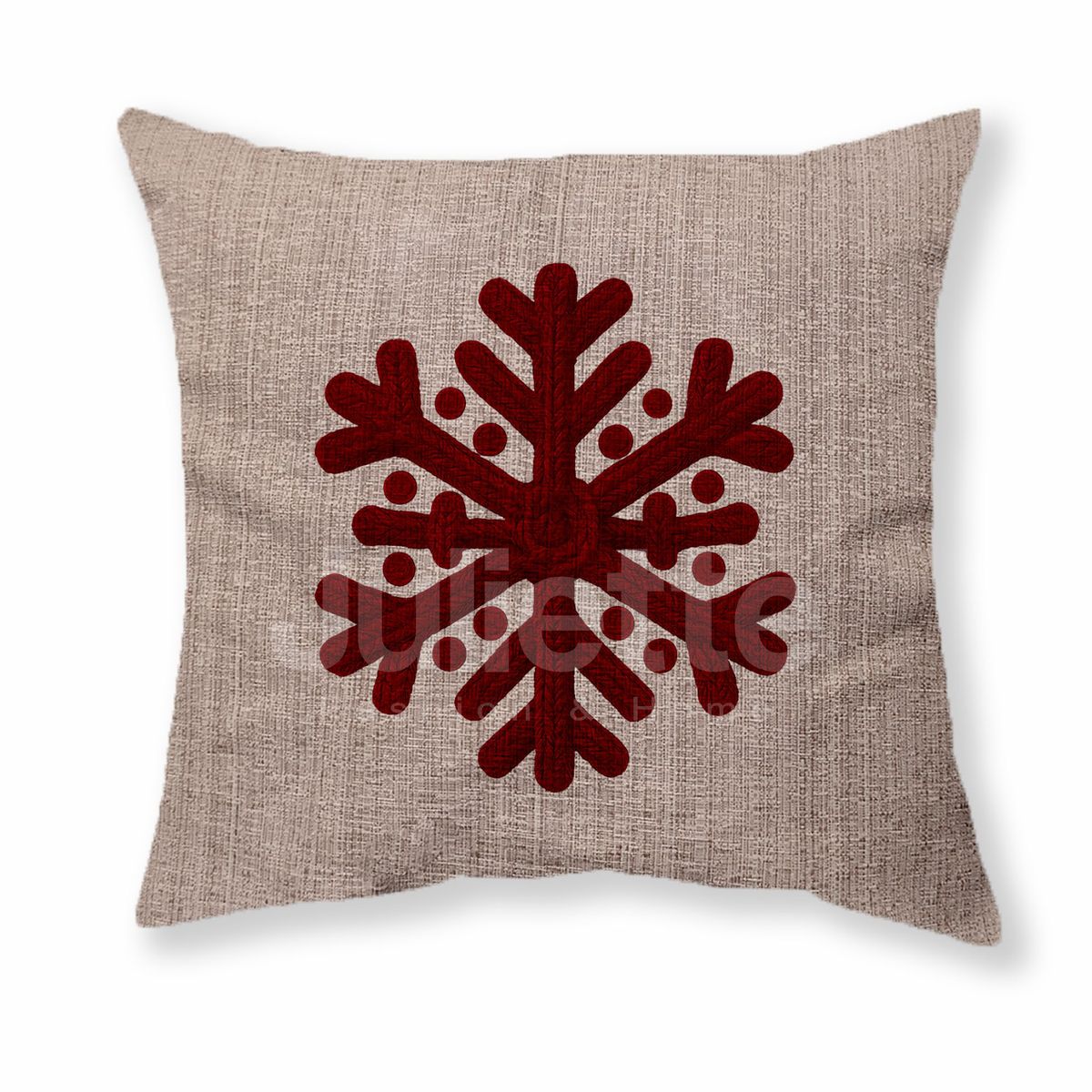 GENERICO - FUNDAS DE COJIN NAVIDEÑO EFECTO BORDADO Y APLICACIONES - PACK 6