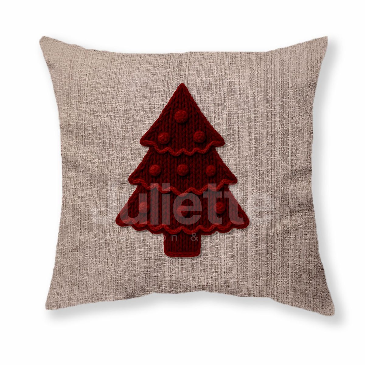 GENERICO - SET 6 FUNDAS NAVIDEÑA CON EFECTO BORDADO Y APLICACIONES