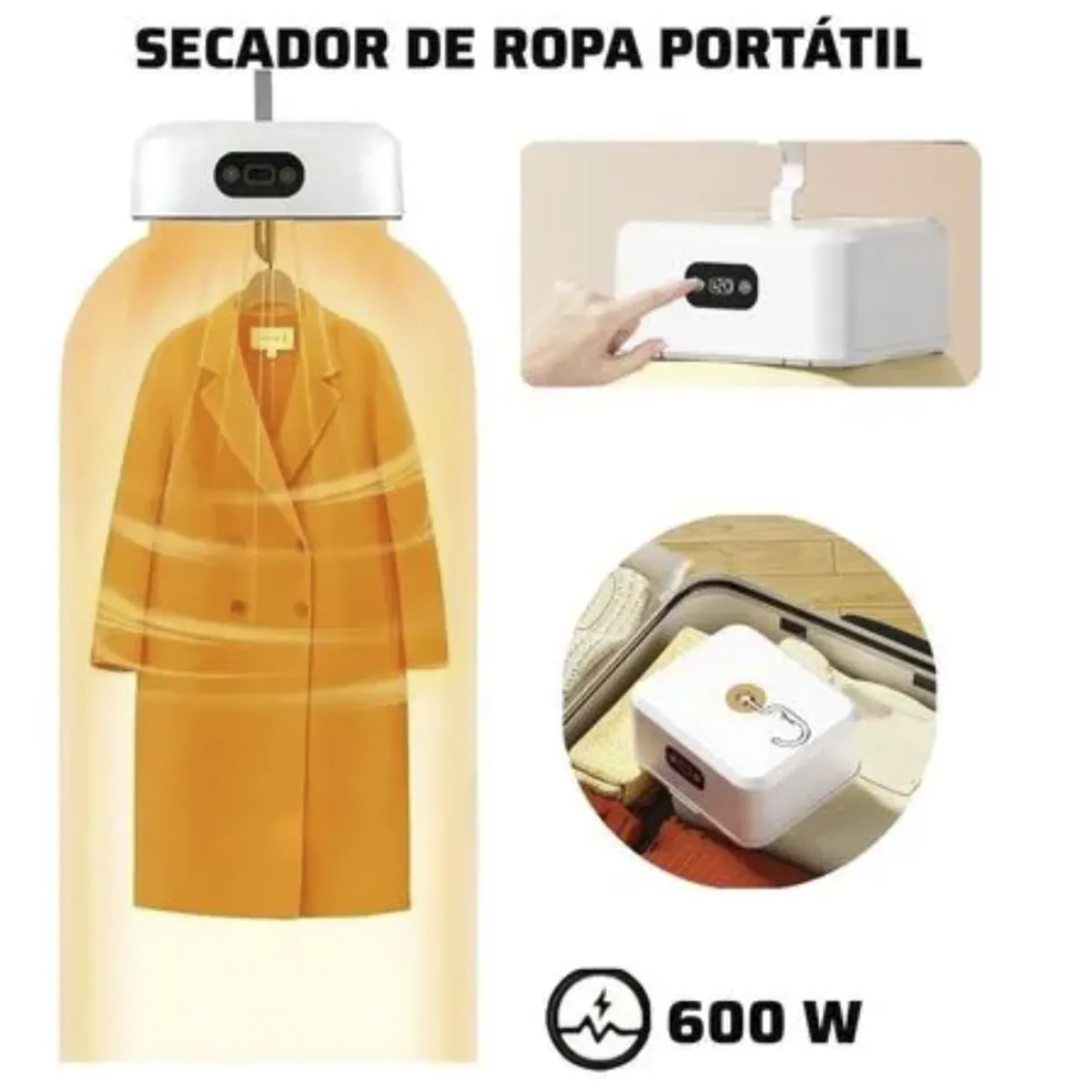 GENERICO - Secador de Ropa Plegable y Portátil de 600W  — Dile Adios al tendedero y mal clima - Blanco
