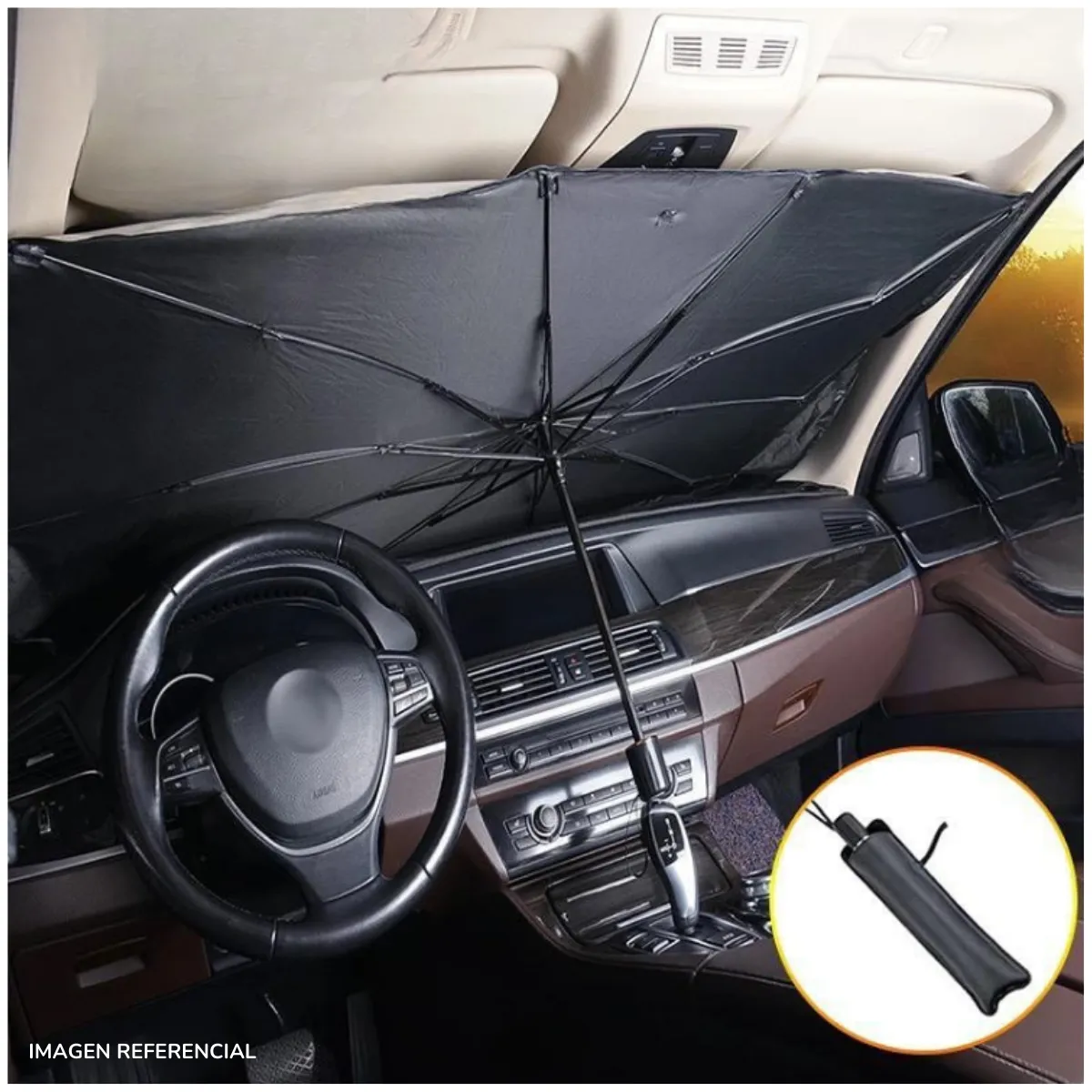 INSPIRA MARKET - Protector Solar Para Carro Parasol  Forma Sombrilla Para Auto Tapasol