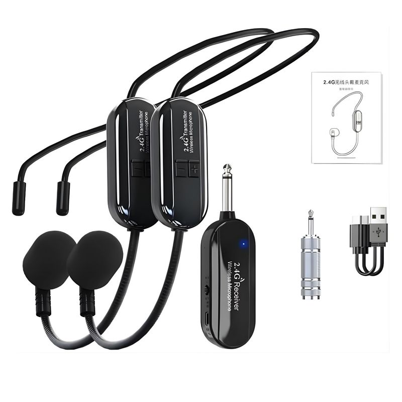 GENERICO - Micrófono Diadema 24G Recargable con Reducción de Ruido para Profesores y Cantar