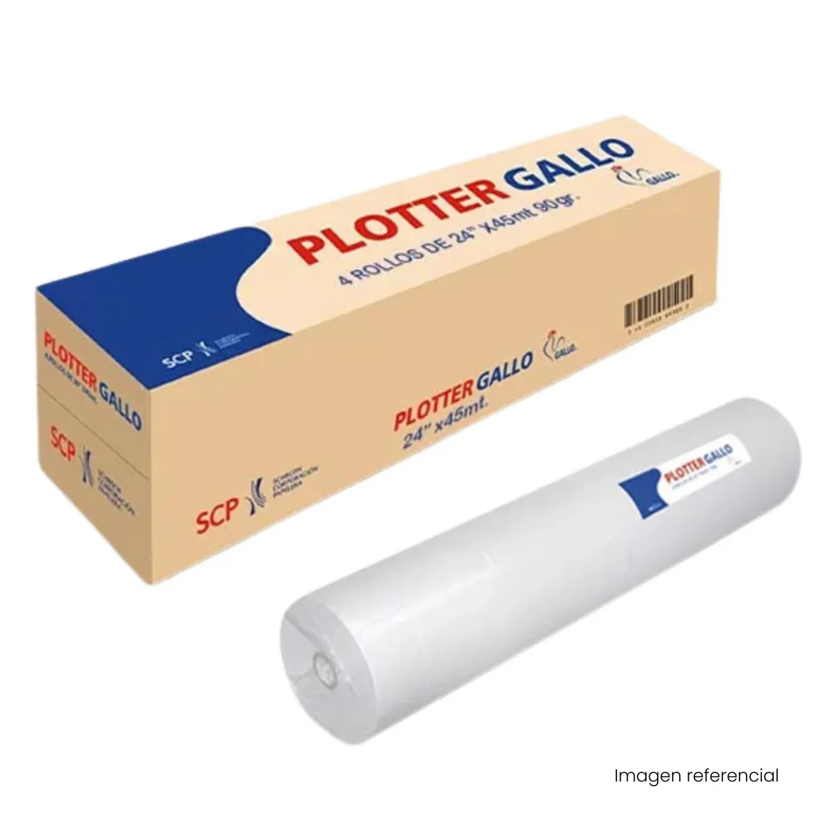 GALLO - Rollo de papel para plotter A1, Gallo 90 Gr, 45 mts, 24" (61 cm)