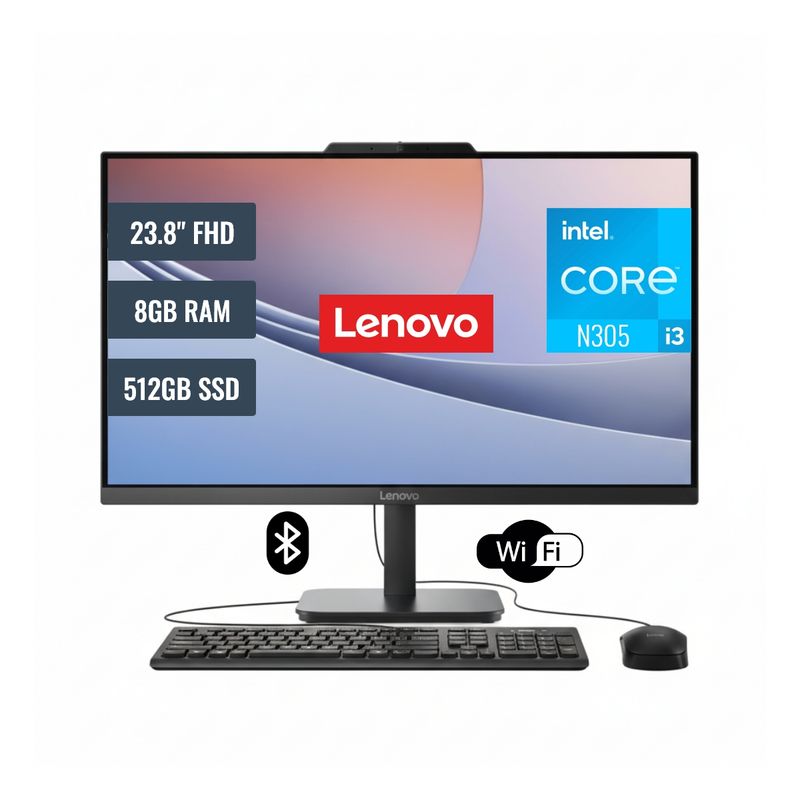 LENOVO - PC AIO LENOVO V100 Intel Core i3 N305 24 " FHD 8GB SSD 512GB