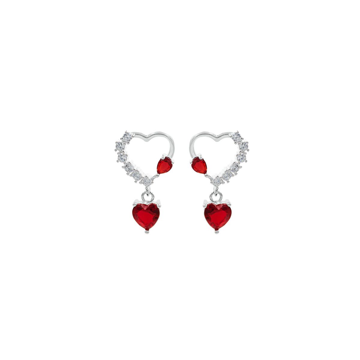 BALIQ - Aretes Corazón Gota Plata 925