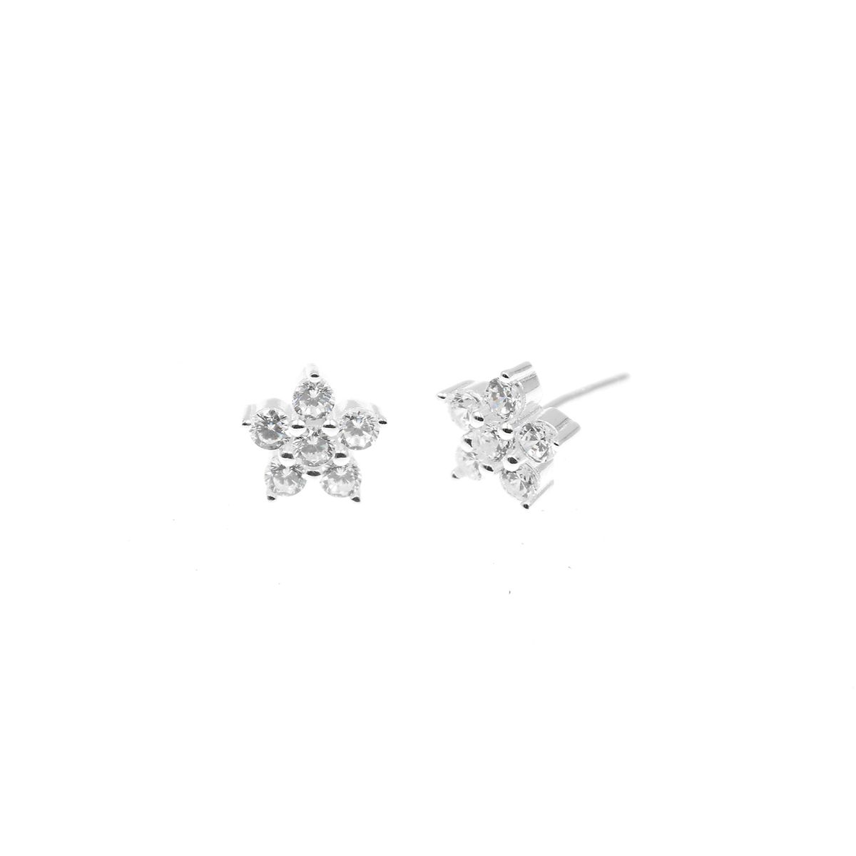 BALIQ - Aretes Flor Roseta Plata 925