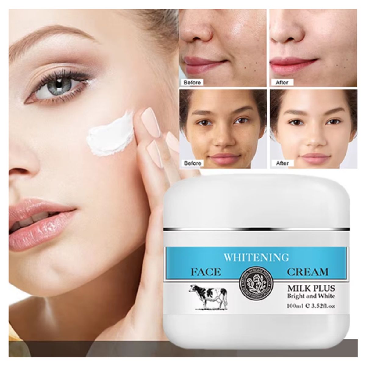 GENERICO - Crema Facial Aclarante Milk Plus con Ácido Hialurónico 50g