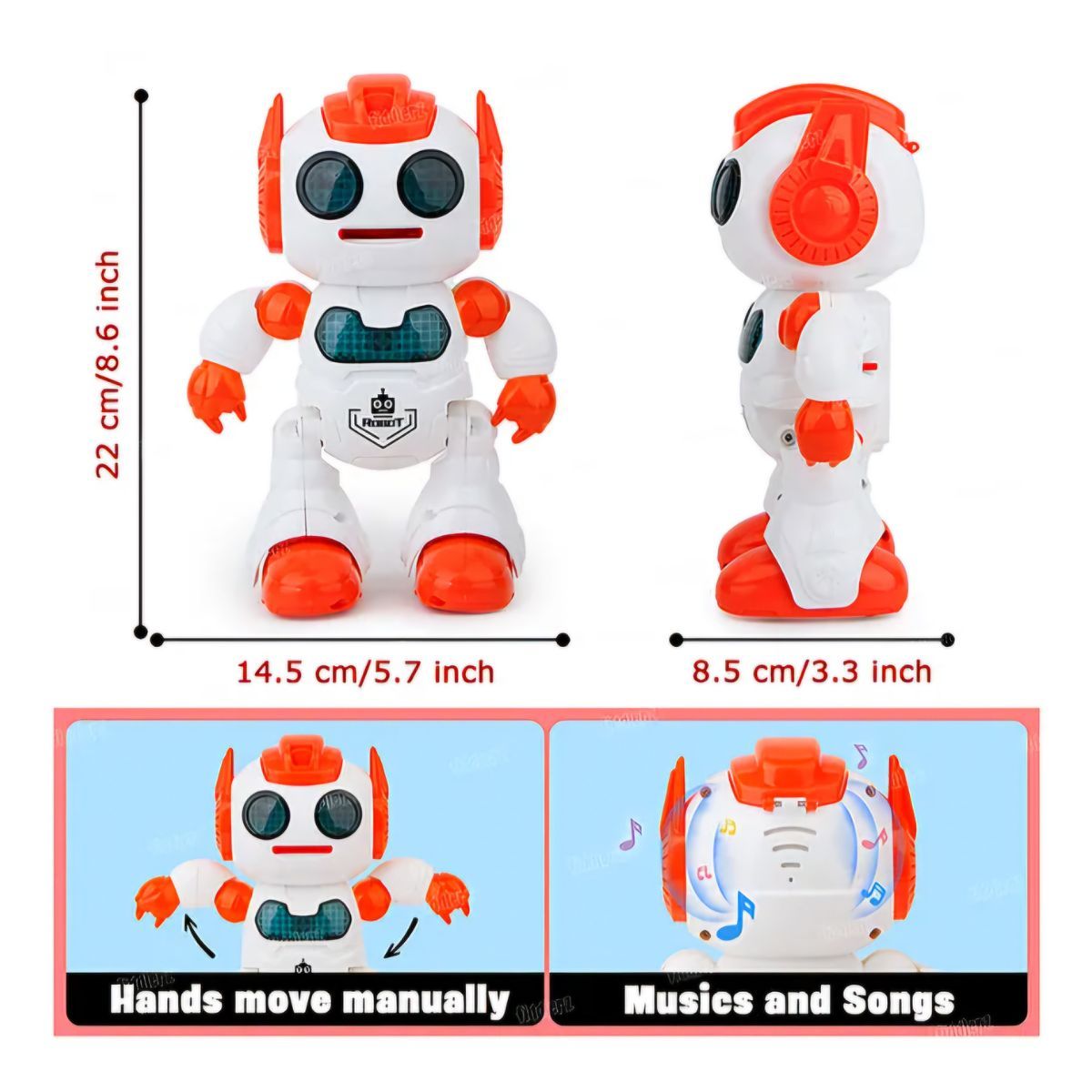 GENERICO - Robot Lanza Discos Con Control Remoto Camina Luces Y Sonido