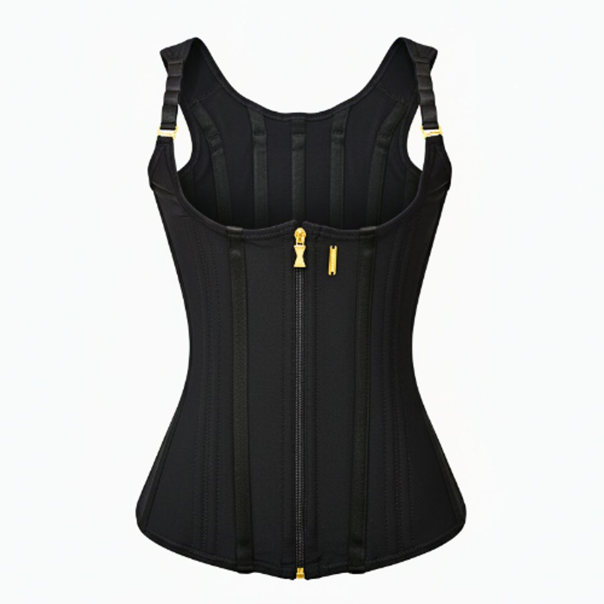 GENERICO - FAJA CORSET CHALECO POWERNET COSTILLERO 17 VARILLAS DE METAL DORADO