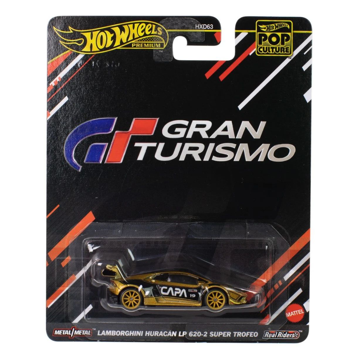 HOT WHEELS - Hot Wheels Premium Gran Turismo Lamborghini Huracan LP 620-2 Super Trofeo dorado metálico