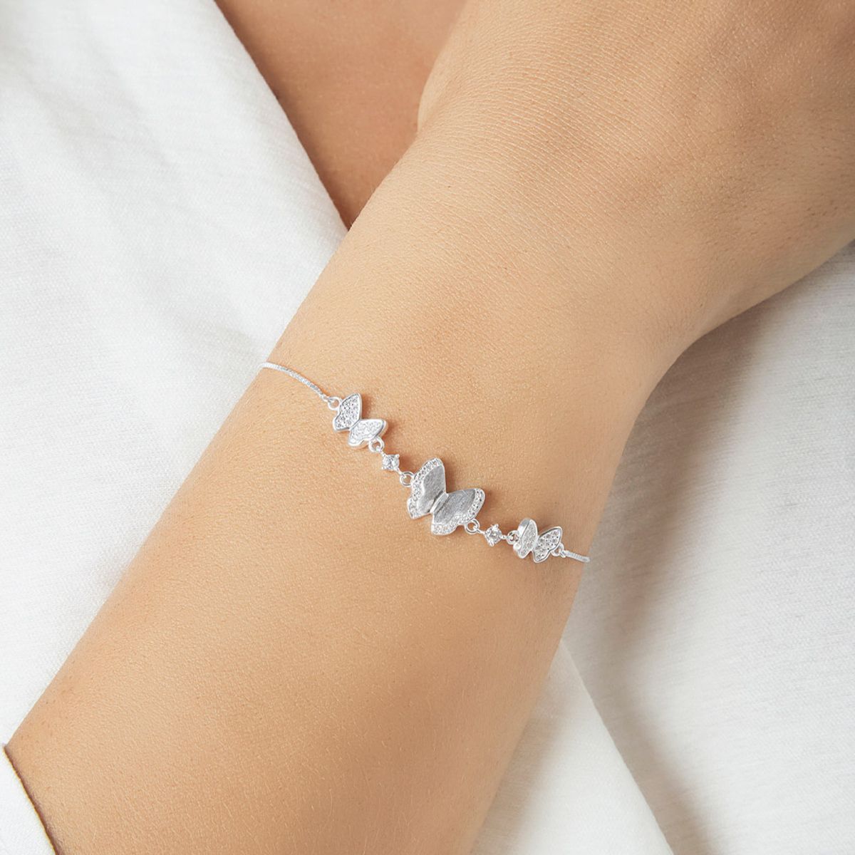 BALIQ - Pulsera Mariposas Plata 925