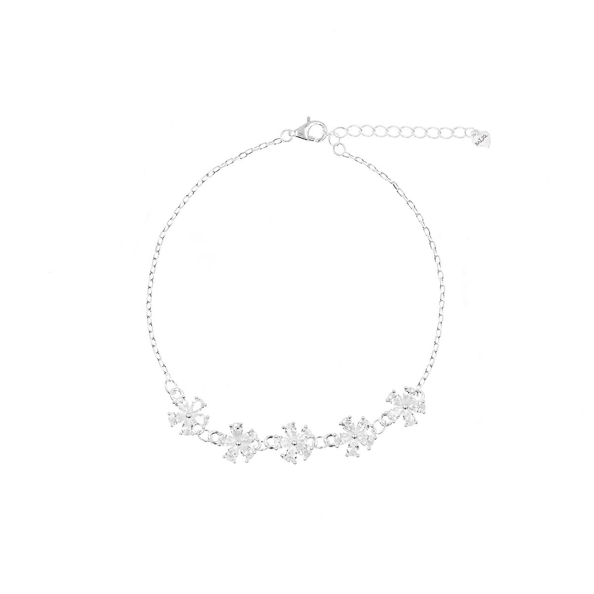 BALIQ - Pulsera 5 Flores Plata 925