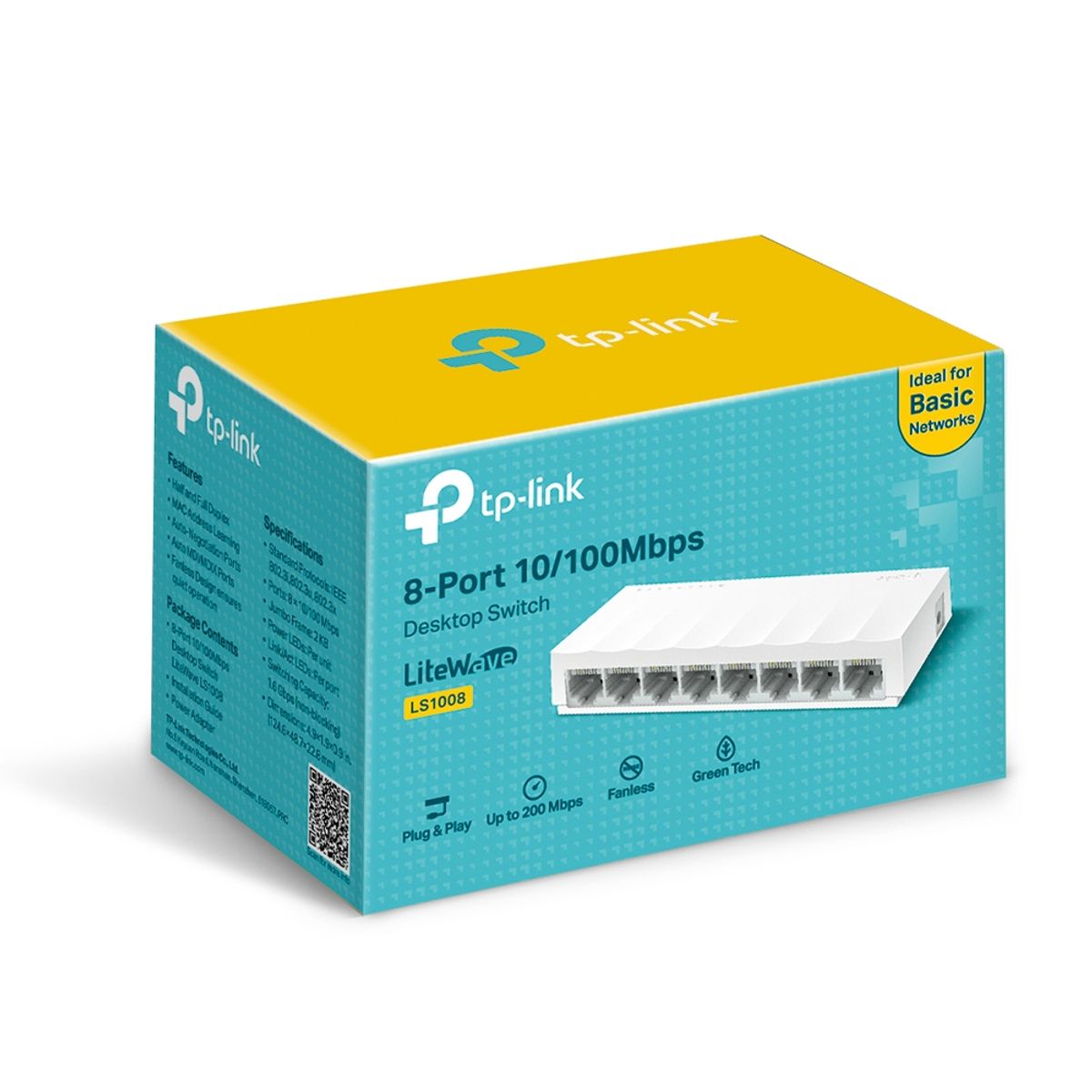 TP LINK - Switch de 8 Puertos - LS1008 - 10/100Mbps de Escritorio
