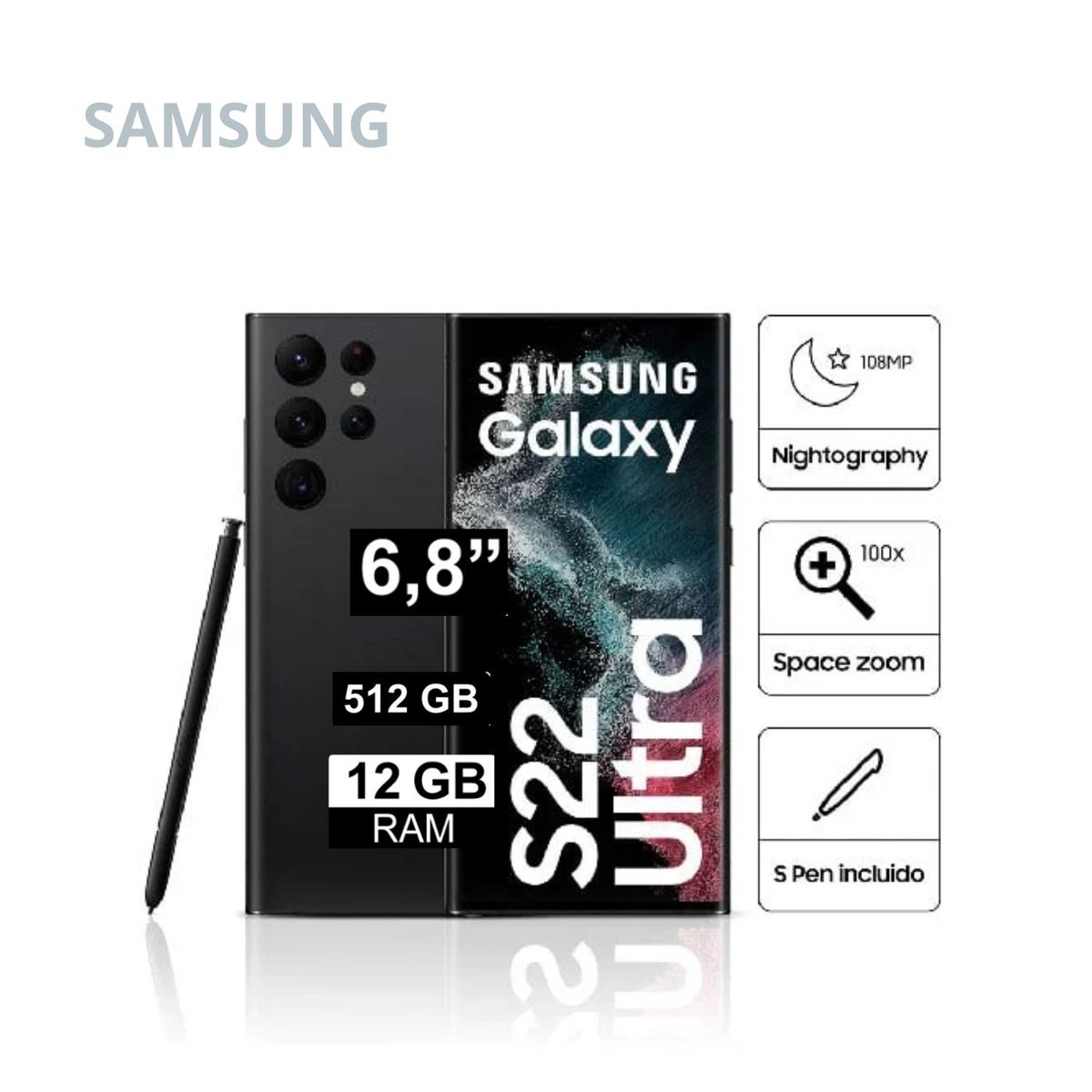SAMSUNG - Samsung Galaxy S22 Ultra 12GB RAM  512GB - GRAFITO