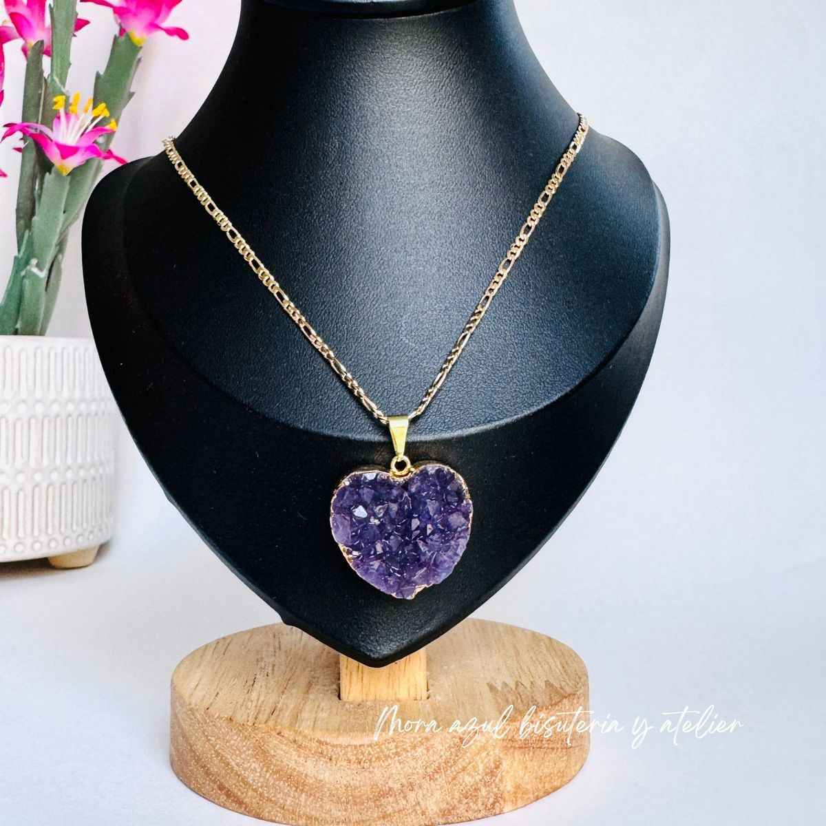 GENERICO - Collar de drusa amatista natural - Joyas de Mora azul