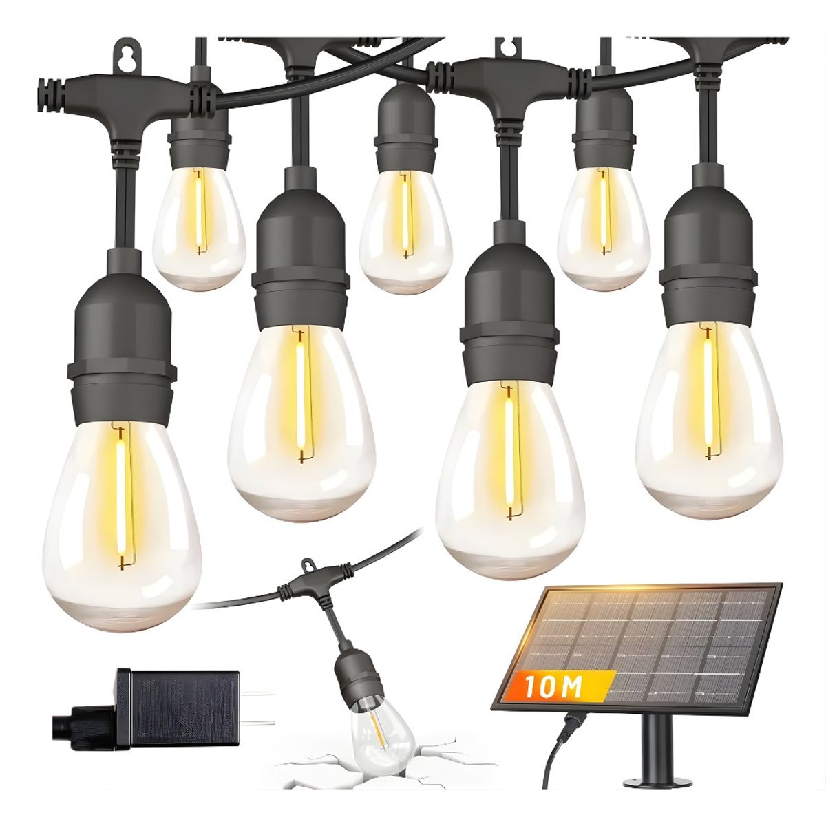 OEM - Guirnalda Led Solar 3 En 1- 10 Metros Exterior Impermeable