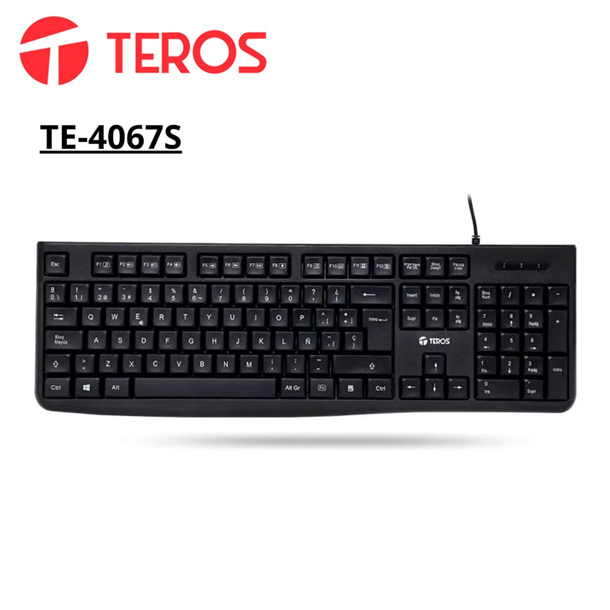 TEROS - Teclado estándar TEROS TE-4067S USB 20 negro