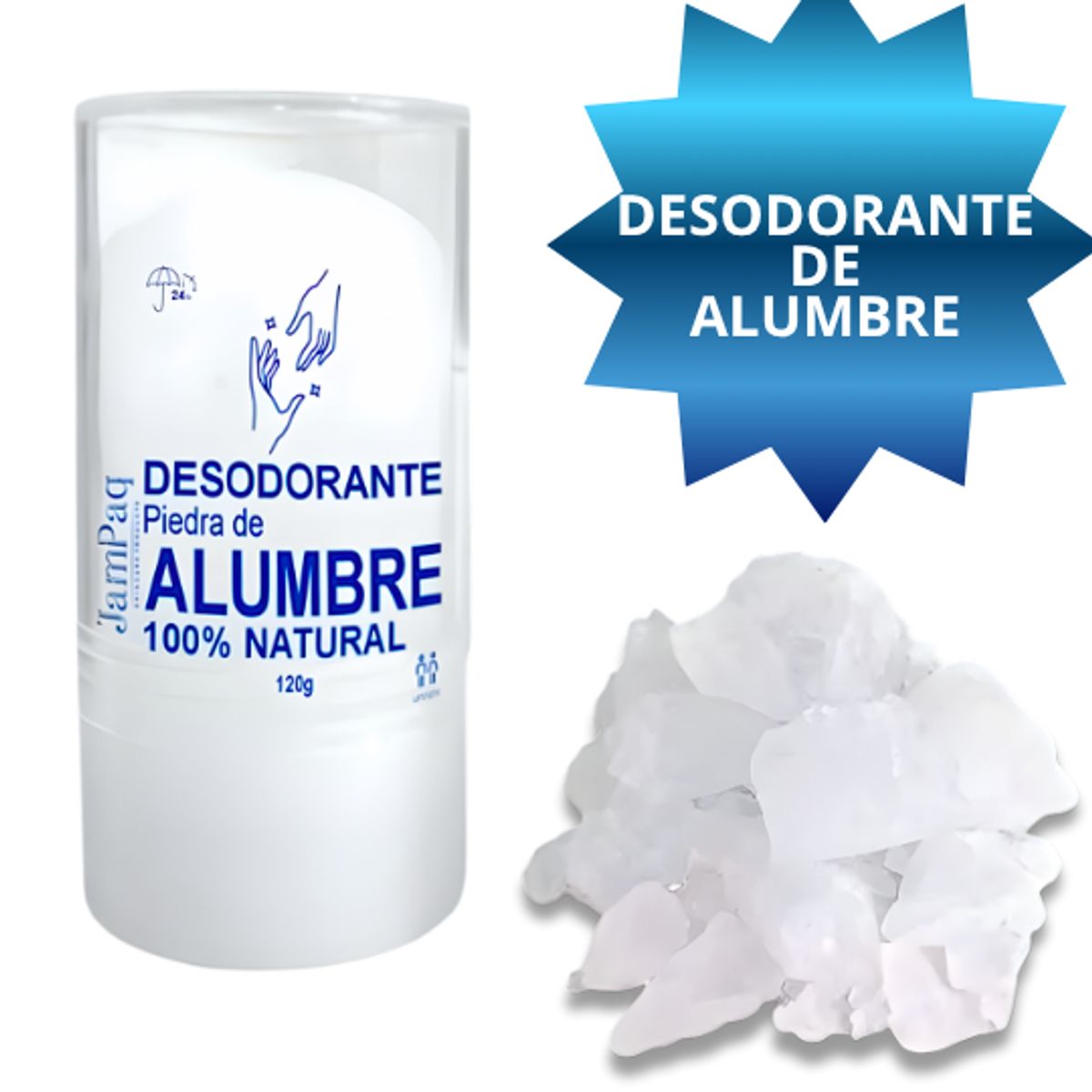 GENERICO - Desodorante Natural de Piedra de Alumbre 120g