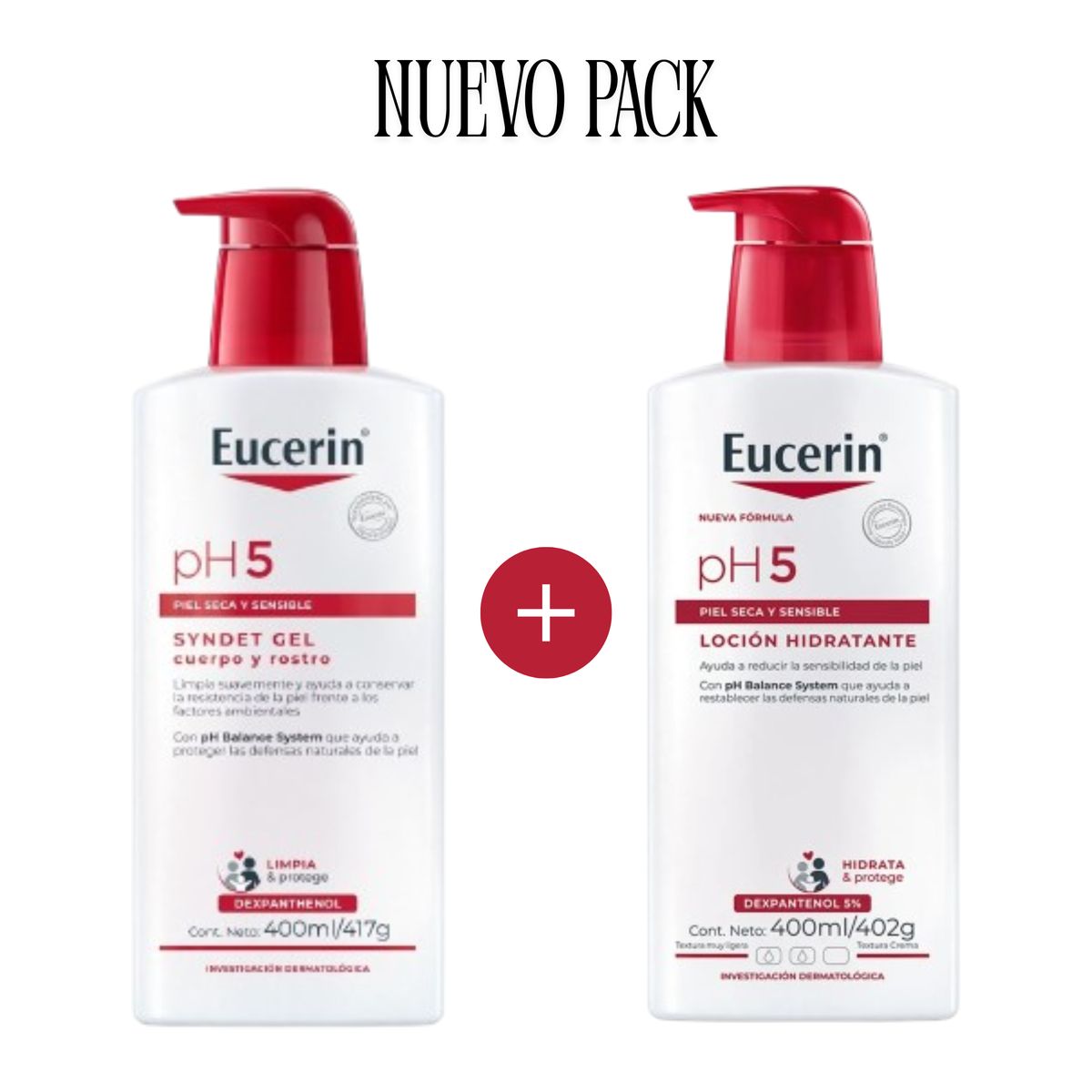 EUCERIN - PACK EUCERIN ph5 Syndet Gel + Loción 400ml