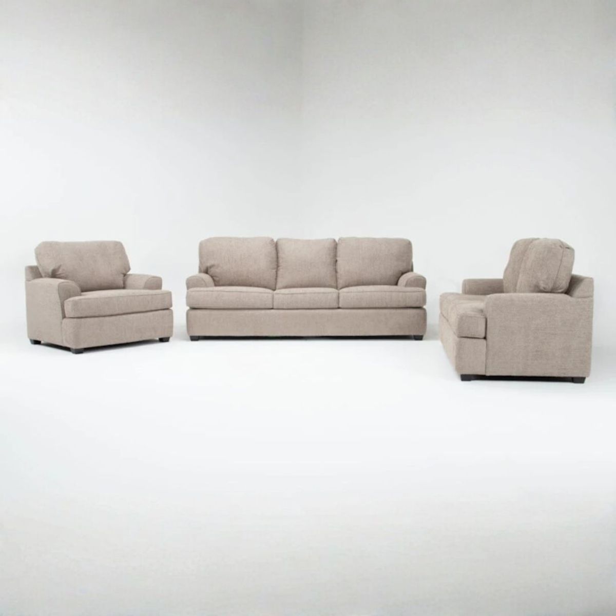 GENERICO - Juego de Sala Alessandro 3-2-1 en Tela Chenille Antifluido con 4 Cojines Decorativos