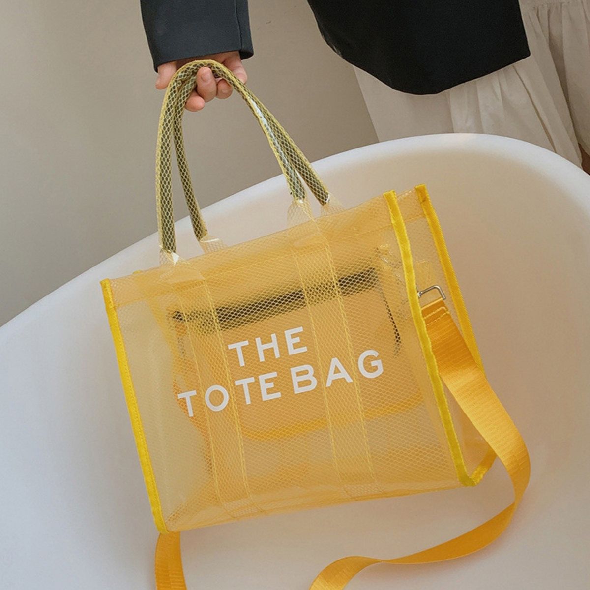 GENERICO - Cartera Jelly Tote Amarillo Primavera Verano 2026