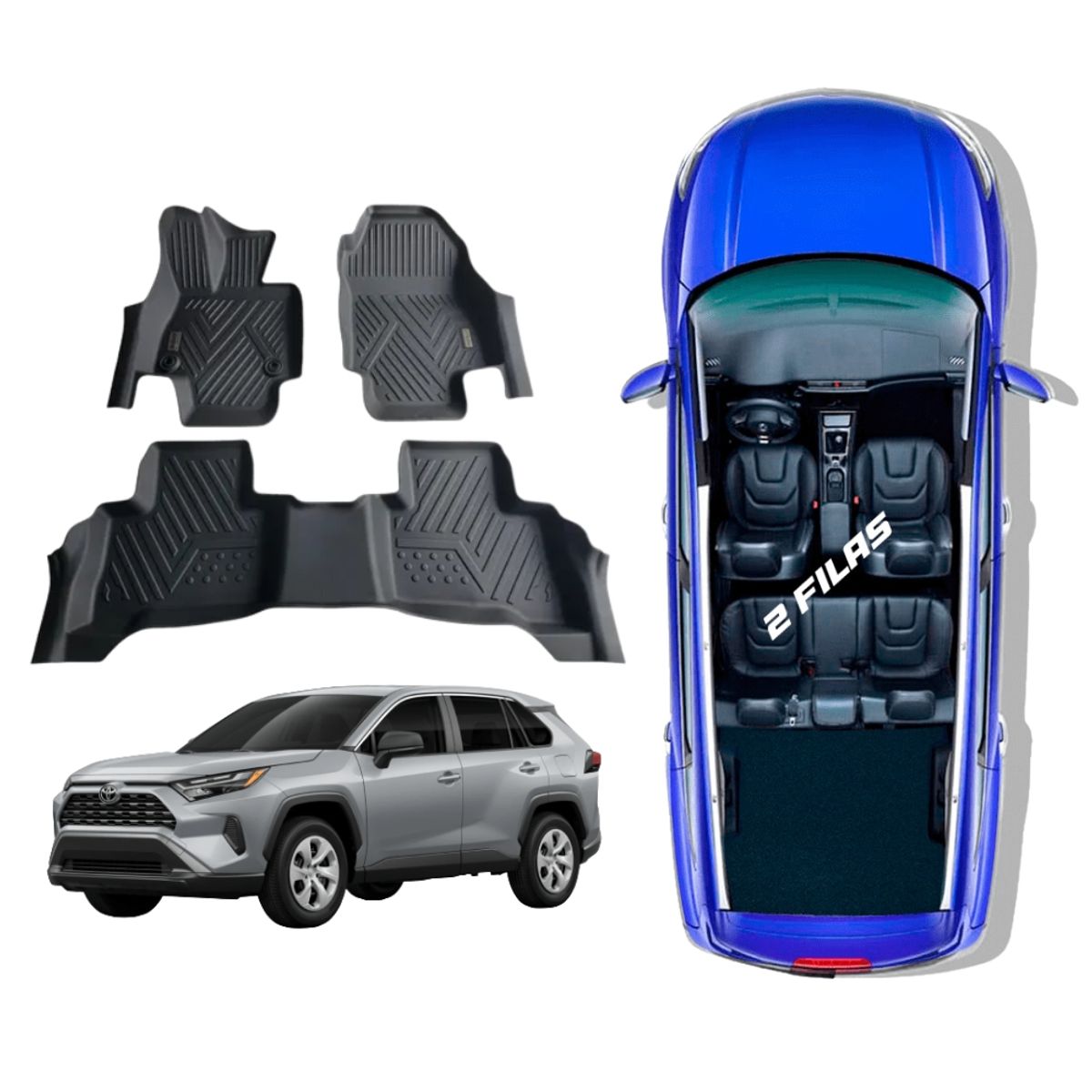 GENERICO - PISO TPE 7D TOYOTA RAV4 HIBRIDO 2019-2025