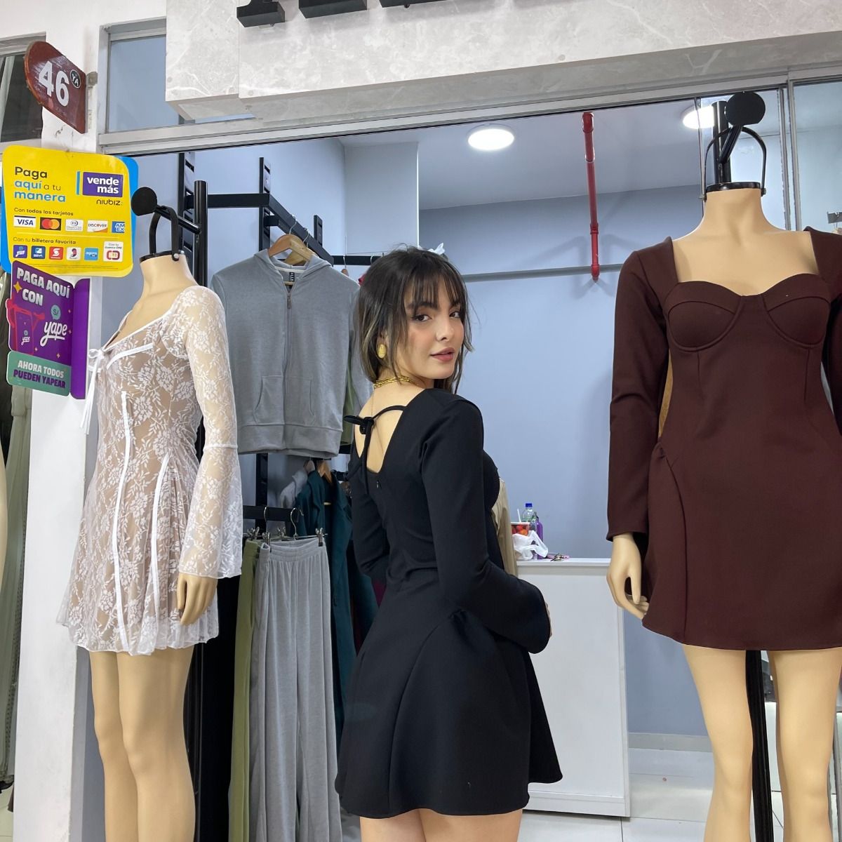 ALLEZ COLLECTION - VESTIDO LUANA DE LOMA - ELEGANTE- MANGA LARGA - MUJER