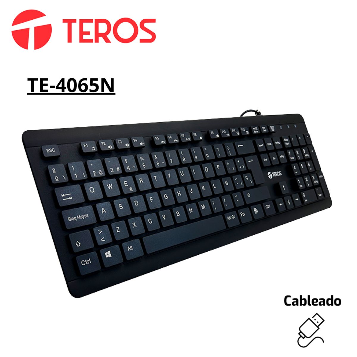 Teros - Teclado lavable TEROS TE-4065N IPX7 USB negro
