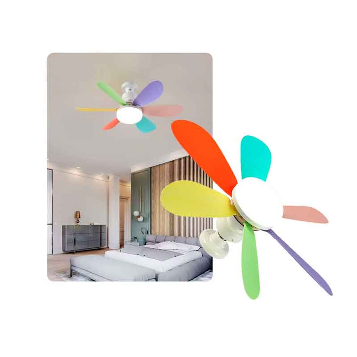 CUBULL - Foco Ventilador techo Luz cálida y fria  de 40W con control