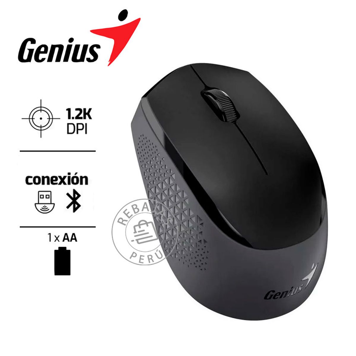 GENIUS - Mouse Genius NX‑8000S Inalámbrico Bluetooth 24GHz Silent Ergonomico