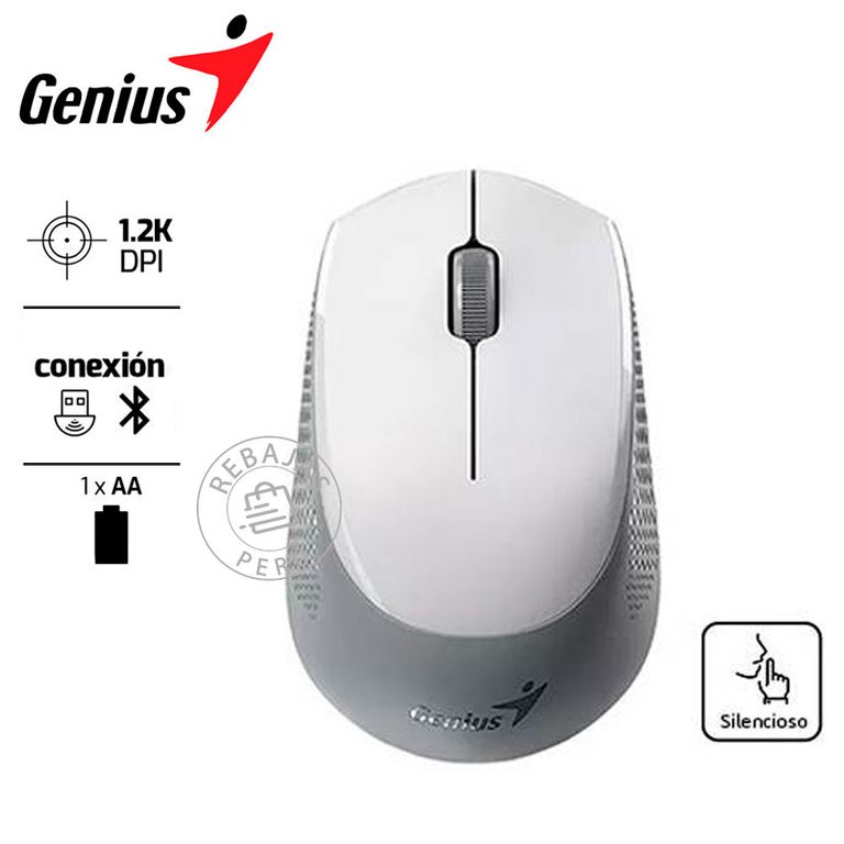 Mouse Genius NX‑8000S Inalámbrico Bluetooth 24GHz Silent Ergonomico ...