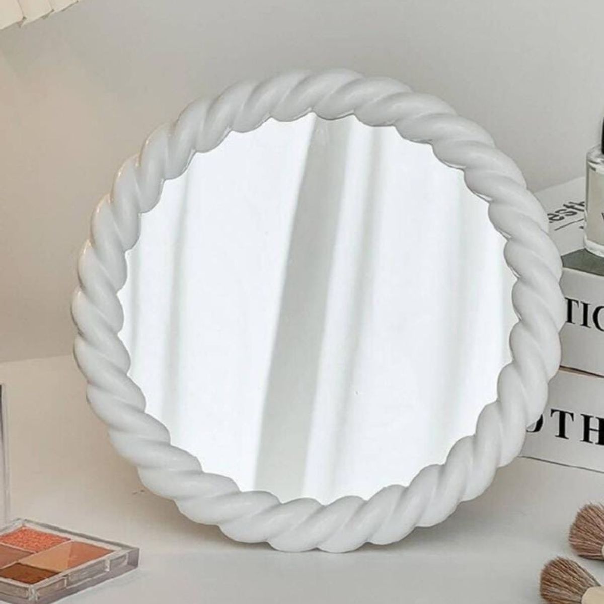 GENERICO - ESPEJO BLANCO REDONDO PEQUEÑO