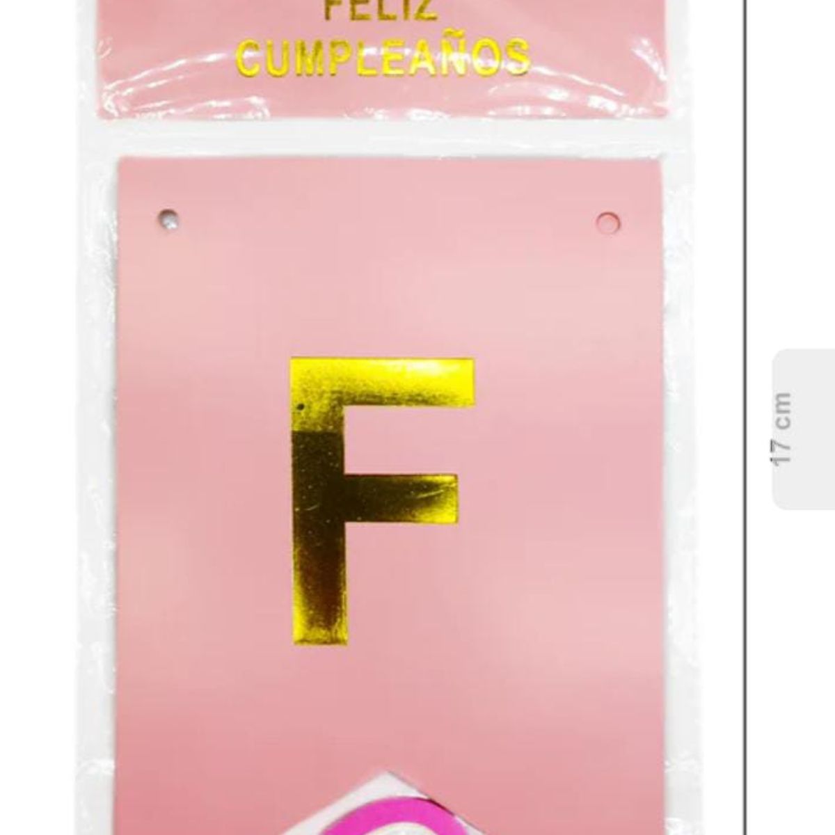 GENERICO - BANDERIN FELIZ CUMPLEAÑOS COLOR ROSADO