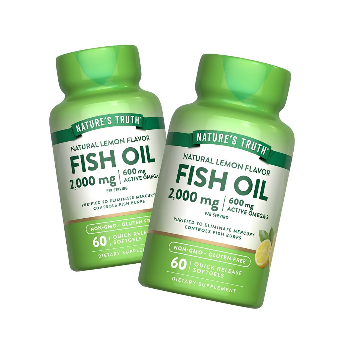 NATURE'S TRUTH - PACK X 02 - Fish Oil 2000 MG Omega 3 Nature's Truth - 60 cápsulas